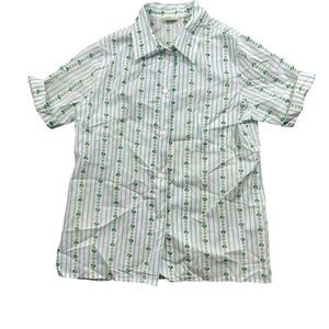 Girl Scouts 14 Girls Vintage 1970‎ Button Up Blouse Logo Design Pockets